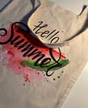 HELLO SUMMER COTTON PRINTED BAG RAW